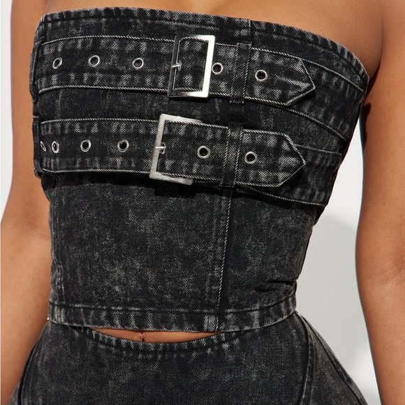 Black Strapless Denim set - Picture 5 of 5